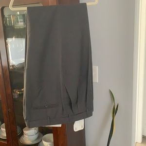 Grey INCOTEX 38W pleated super 100s trousers